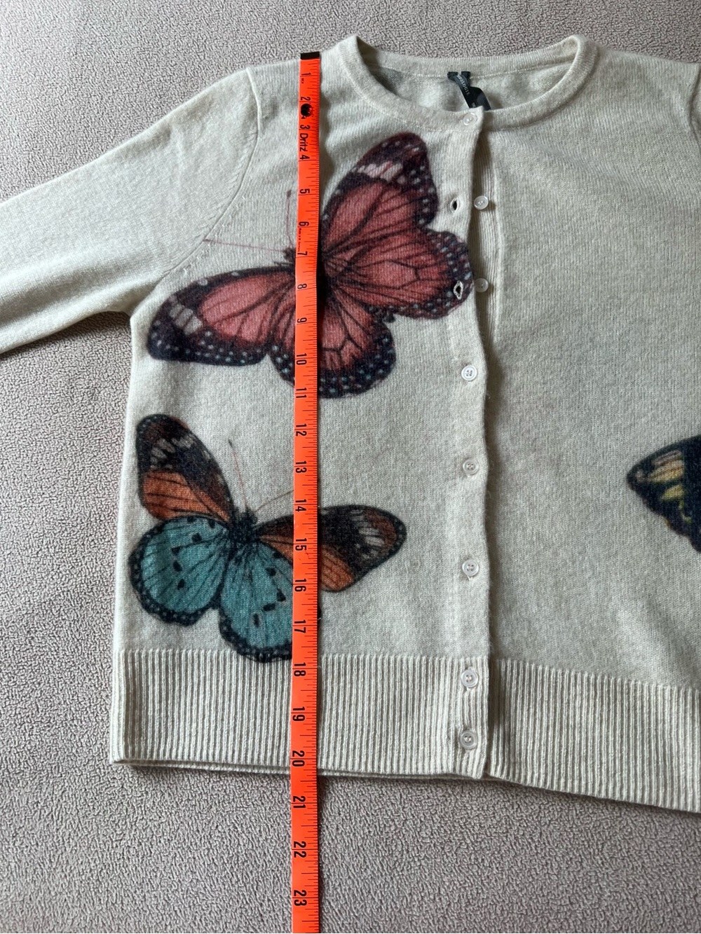 Anthropologie Cashmere Cardigan with Butterfly Prints - Picture 6 of 7